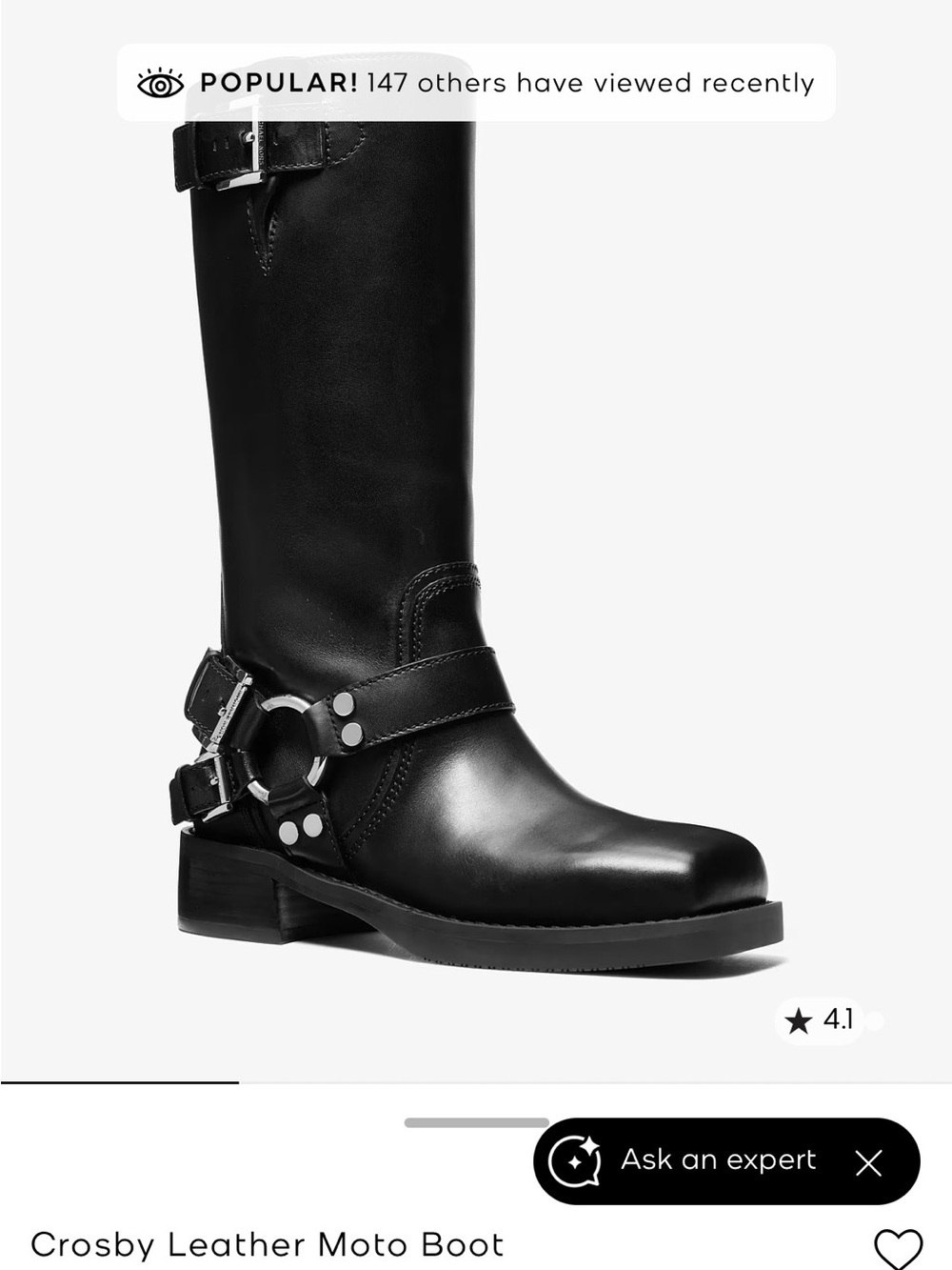 Michael Kors Crosby Leather Moto Boots - Picture 5 of 5